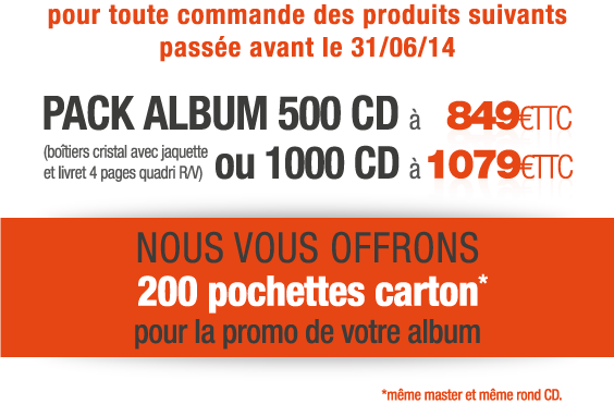 Promo Packs Album 500 ex. et 1000 ex. + 200 Pochettes carton
